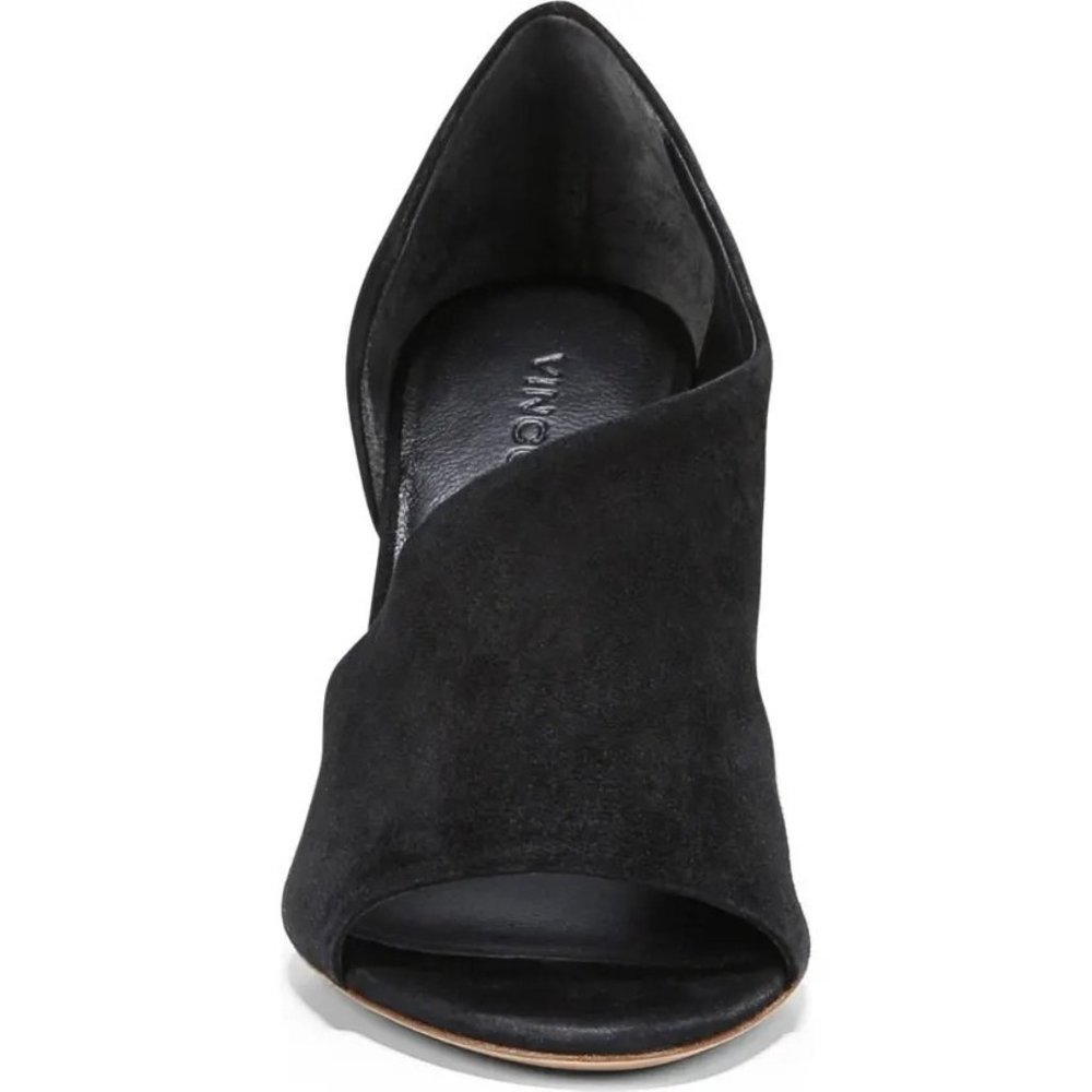 🆕 VINCE Persey Suede Jute Block Heel Pumps Sandal Shoes Black 9 - Picture 6 of 13
